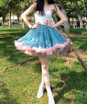 A-line Champagne Pink Mini Tulle Skirt Custom Plus Size Ballet Tulle Skirt image 6