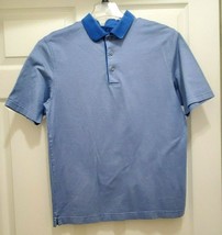 Jos A Bank Mens Medium Polo Shirt Leadbetter Golf Short Sleeve Blue  - £17.10 GBP