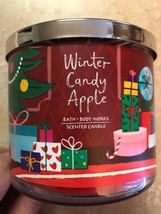 Winter Candy Apple Three Wick Scented Candle 14.5 Oz Bath &amp; Body Works - £23.91 GBP