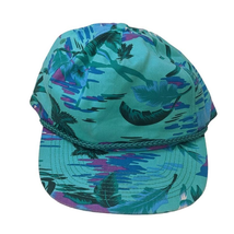 Hawaiian Print Adjustable Snapback Hat Baseball Cap Vintage 90s - £15.80 GBP