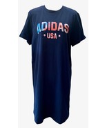 Womens ADIDAS Shirt Dress USA American Navy Blue Pink Size Medium M Cott... - £24.31 GBP