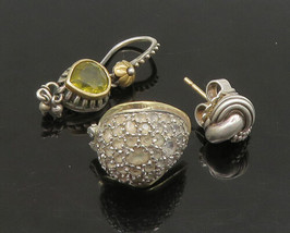 Lagos Hardy Bixby 925 Silver &amp; 14K Gold - Vintage 3 Pcs Single Earrings- EG11243 - £154.27 GBP