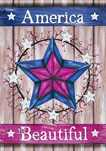 America Beautiful Barn Star Garden Flag- 2 Sided Message,13&quot; x 18&quot; - $14.75