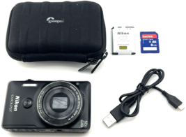 Nikon COOLPIX S6900 16MP Digital Camera Black 12x Zoom WiFi Bundle TESTED - £539.38 GBP