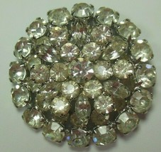Vintage High End Layered Clear Navette &amp; Chaton Rhinestone Brooch - £59.71 GBP