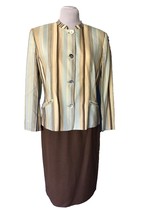 Nicola Skirt Suit, Size 6, Brown/Multi-color, Button Front Jacket, A-lin... - £22.93 GBP