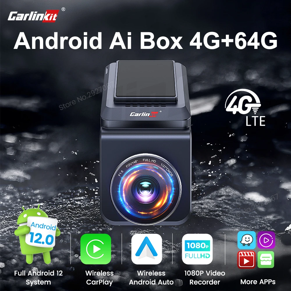 CarlinKit CarPlay Ai Android 12 TV Box 4GLTE Wireless CarPlay Android Auto Car - £239.09 GBP+