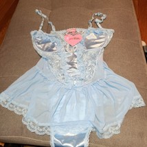 New with tags Sugar Thrillz &quot;Spoiled but not rotten&quot; Lace Teddy sz L light blue - £25.86 GBP