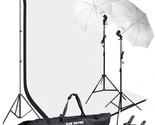 With Muslin Backdrop Kits (White, Black), 1050W Daylight Umbrella Lighti... - $137.95