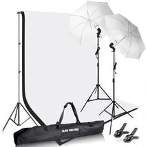 With Muslin Backdrop Kits (White, Black), 1050W Daylight Umbrella Lighti... - £108.51 GBP