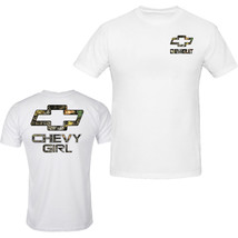 New Nation White T-SHIRT Chevy Truck Camo Chevy Girl Front &amp; Back Tee S To 5XL - £10.75 GBP