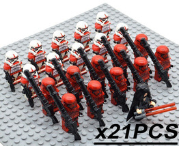 Star Wars Rey &amp; Coruscant Guard Clone Shock Troopers Army Set 21 Minifig... - $28.68