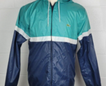 Vintage Izod Lacoste Blue Teal Nylon Packable Windbreaker Jacket M - £23.46 GBP
