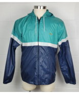Vintage Izod Lacoste Blue Teal Nylon Packable Windbreaker Jacket M - £23.30 GBP
