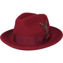Men&#39;s Milani Wool Fedora Hat Soft Crushable Lined FD219 Red Wine - $1,126.07 MXN