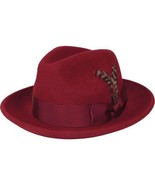 Men's Milani Wool Fedora Hat Soft Crushable Lined FD219 Red Wine - €51,93 EUR Men's Milani Wool Fedora Hat Soft Crushable Lined FD219 Red Wine - €51,93 EUR