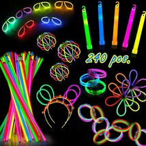 Glow Sticks Party Pack - 240 Pcs That Includes, 100 Pcs 8 Inch And 10 Pcs Ultra- - £25.81 GBP