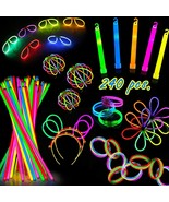 Glow Sticks Party Pack - 240 Pcs That Includes, 100 Pcs 8 Inch And 10 Pc... - £26.65 GBP