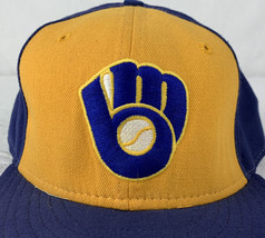 Vintage Milwaukee Brewers Fitted Hat New Era MLB Baseball Cap USA Size 7 1/2 - £27.51 GBP