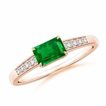 Angara Natural 6x4mm Emerald Ring in 14K Rose Gold (R... - $2,014.32