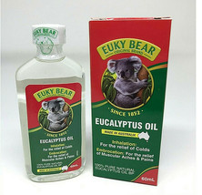 60ML X 2 EUKY BEAR Eucalyptus Oil For Colds,Flu,Arthritic,Muscular Pain and Baby - £51.23 GBP