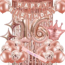 16Th Birthday Decorations For Women, Rose Gold Sweet 16 Birthday Party Decoratio - £25.57 GBP