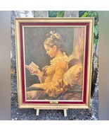 Fragonard reproduction painting print in wooden frame w/velvet border wa... - $1,984.33 MXN