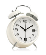 Betus Non-Ticking 4&quot; Twin Bell Alarm Clock Backlight Function - Desk Tab... - £10.91 GBP