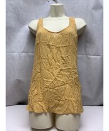 Lucky Brand S Embroidered Tank Top Yellow Crepe BOHO Summer KG Casual wear - $20.40 CAD