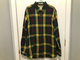 LL BEAN Plaid Slightly Fitted Button Up Flannel Shirt Men's SZ XL Long Sleeve - $24.74
