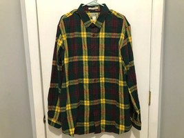 LL BEAN Plaid Slightly Fitted Button Up Flannel Shirt Men&#39;s SZ XL Long Sleeve - £19.45 GBP