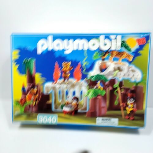 Playmobil 3040 Jungle Adventure Dinosaur Skeleton Cave Brand New Box Dented - $118.79
