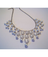 Necklace White Sea Shell Pearls Azure Glass Beads - $17.82 CAD
