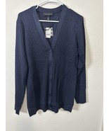 Lane Bryant Blue Ribbed Knit Button Front Cardigan Sweater Size 10/12 - $54.45 CAD