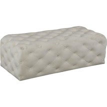 Meridian Furniture Casey Button Tufted Cream Velvet Ottoman and Bench - £343.62 GBP