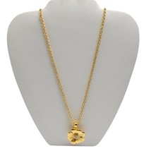 Joan Rivers Gold Tone Flower Pendant Necklace With Clear Rhinestones Dahlia - £34.43 GBP