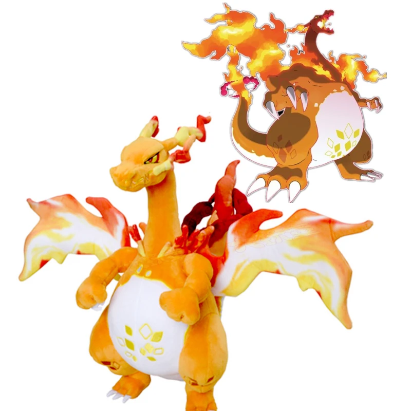 38cm Dynamax Charizard Plush Toy Anime Peluche Stuffed Pokemon Fly Dragon Doll - £20.63 GBP+