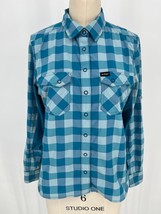 NRS Women&#39;s Long Sleeve Guide Shirt Sz S Blue Gingham Snap Front - £21.53 GBP