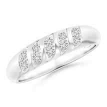 ANGARA Natural Diamond Dome Wedding Band for Her in 14K Gold (HSI2, 0.25 Ctw) - £540.51 GBP