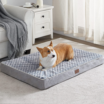 Orthopedic X Large Dog Bed With Egg Foam Crate Pet Bed Soft Rose Grey NEW - £51.08 GBP