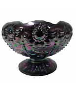 Fenton Carnival Glass Pedestal Rose Bowl Ashtray Purple Vtg - $29.65