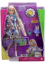 Barbie Extra Doll 12 in Floral 2-Piece Outfit with Pet Bunny - £45.45 GBP