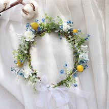 Wreath Flower Crown 100% Handmade Forest Style Wedding Hair Accessories For Wome - £19.43 GBP
