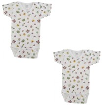 Bambini Butterfly Print Rib Knit Pastel Short Sleeve One Piece 2 Pack 18... - $7.19