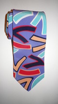 Yates &amp; Co London  4 colour abstract silk tie, handmade in England free ... - $39.50