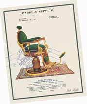 Max Brillo 2019 Barbers Supplies Kochs Chair No. 23 GREEN 12.5&quot; x 16&quot; ART PRINT - £43.04 GBP