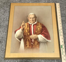 Vtg Wooden Lacquered Picture JOHN XXIII (ANGELO GIUSEPPE RONCALLI) POPE ... - £548.50 GBP
