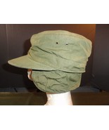 ORIGINAL M-1951 KOREAN WAR OG-107 SATEEN COLD WEATHER PATROL CAP W/FLAPS... - $54.17