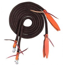 Showman 8&#39; Round Braided Nylon Split Reins w/ Medium Oil - £23.85 GBP+