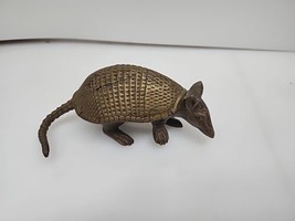 Vintage Heavy Brass Armadillo Paperweight Figure 5.5” - £19.74 GBP